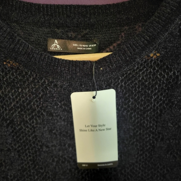 Black Lace Knit Sweater - Picture 2 of 4